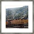 Train In Spanish Fork Canyon Framed Print