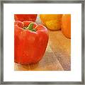 Tri Colored Peppers Framed Print