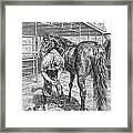 Trim And Fit - Farrier With Horse Art Print Framed Print