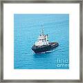 Tug Boat In Bermuda 2 Framed Print