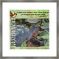 Turtle Perseverance Inspirational Quote Framed Print