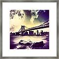 ✨twilight Over Manhattan Bridge✨ Framed Print
