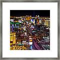 Vegas Strip At Night Framed Print