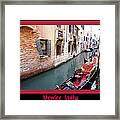 Venitian Gondola   Venice Canal Italy Framed Print