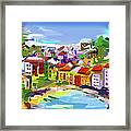 Vernazza Italy Cinque Terre Digital Painting Framed Print
