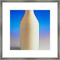 View Of A Bottle Of Full Fat Gold-top Milk Framed Print