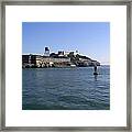 View Of Alcatraz From A Boat That Is Leaving The Island Framed Print
