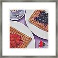 Waffles And Summer Berries Framed Print