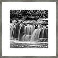 Waterfall At Corbett's Glen In Bw Framed Print
