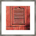 Weathered Red Barn Shutter Of New Jersey Framed Print