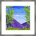 White Birch Tree Abstract Painting In Spring Framed Print