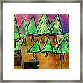 Woods Cut Logs And A Sunset Framed Print