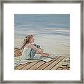 Young Christina By The Beach Framed Print