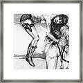 Cowgirl Riding A Hourse Framed Print