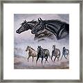 Horse Painting Distant Thunder Framed Print