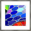 Mosaic Abstract Of The Blue Green Red Orange Stones Framed Print