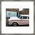 ' Retro Pastel Pink Vintage Car ' Framed Print