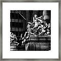 Statues By Entrance To Museum Framed Print