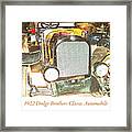 1922 Dodge Brothers Classic Automobile Framed Print