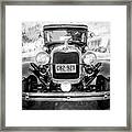 1929 Ford Model A Tudor Police Sedan Bw Framed Print