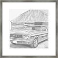 1966 Ford Mustang Classic Car Art Print Framed Print