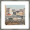 Aerial View Of A City, Cincinnati #1 Framed Print