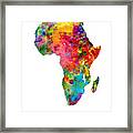 Africa Watercolor Map #1 Framed Print