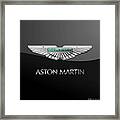 Aston Martin 3 D Badge On Black Framed Print