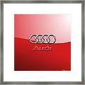 Audi - 3d Badge On Red Framed Print