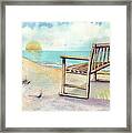 Beach Bench Framed Print