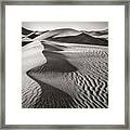 Blowing Sand - Black And White Sand Dune Photograph Framed Print