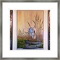 Blue Heron On A Log  #1 Framed Print