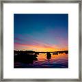 Boats And Sunrise Above Lake Water Summer Time Latvia Ezera Skanas #1 Framed Print