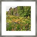Border With Colorful Flowers Framed Print