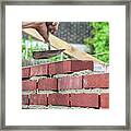 Bricklaying With Trowel Framed Print
