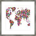 Butterflies Map Of The World #1 Framed Print