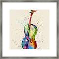 Cello Abstract Watercolor Framed Print