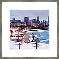 Chicago Skyline In Winter #1 Framed Print