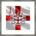 City Of London - Coat Of Arms Over Flag  #1 Framed Print