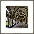 Cloisters Of Salisbury Cathedral England  #2 Framed Print