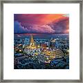 Day To Night Short Of Temple In China Town #1 Framed Print