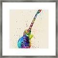Electric Guitar Abstract Watercolor #1 Framed Print