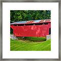 Feedwire Covered Bridge - Carillon Park Dayton Ohio #2 Framed Print