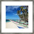 Fishing Boat On Puka Beach Tropical Paradise Boracay Philippines #1 Framed Print