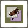 Flea On Abstract Beige Lavender And Dark Khaki #1 Framed Print