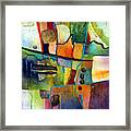 Fluvial  Mosaic - Red Framed Print