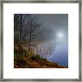 Reflection Lake And Foggy Morning In Jurmala Framed Print