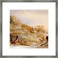 Fox And Pheasants In Winter Framed Print