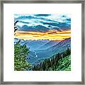 Jackson Glacier Overlook At Sunset #1 Framed Print