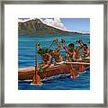 Kane Hawaiian Canoe Paddlers Framed Print